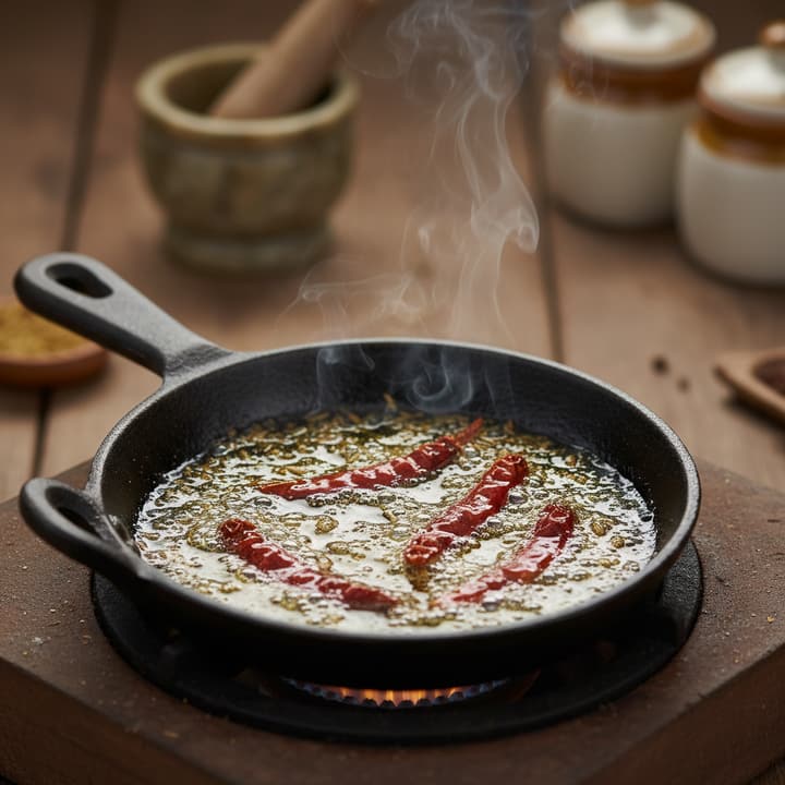 A tadka sizzling