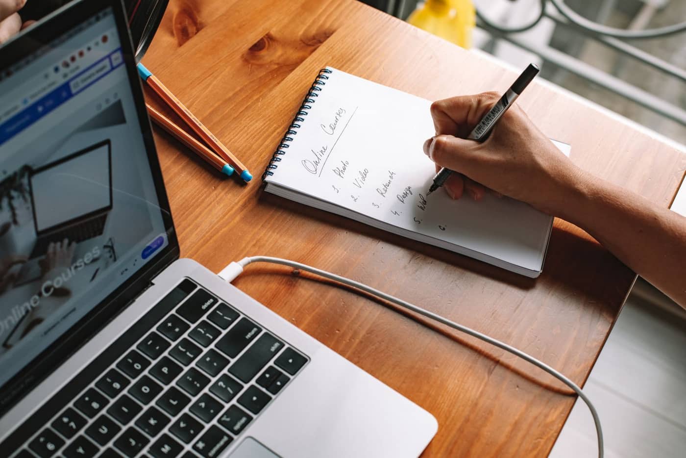 Illustrative creator desk setup